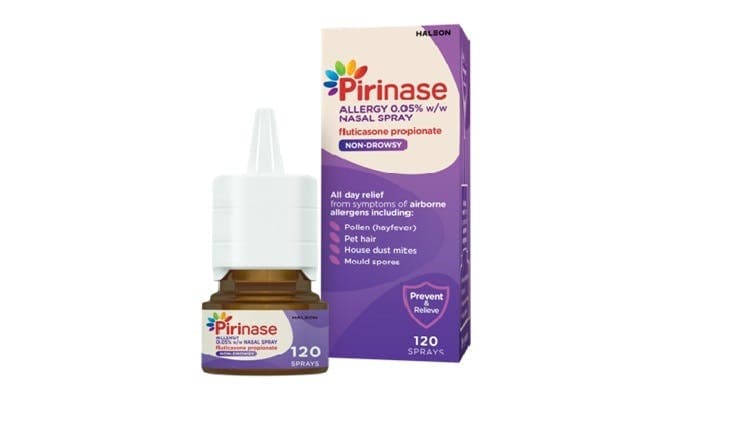 Pirinase Hayfever Relief for Adults nasal spray pack